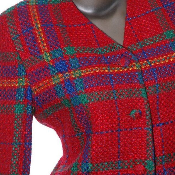 ♥ Vintage 2 Pc. Dress Suit Pencil Skirt Blazer Jacket Set Wool Blend - Picture 4 of 14